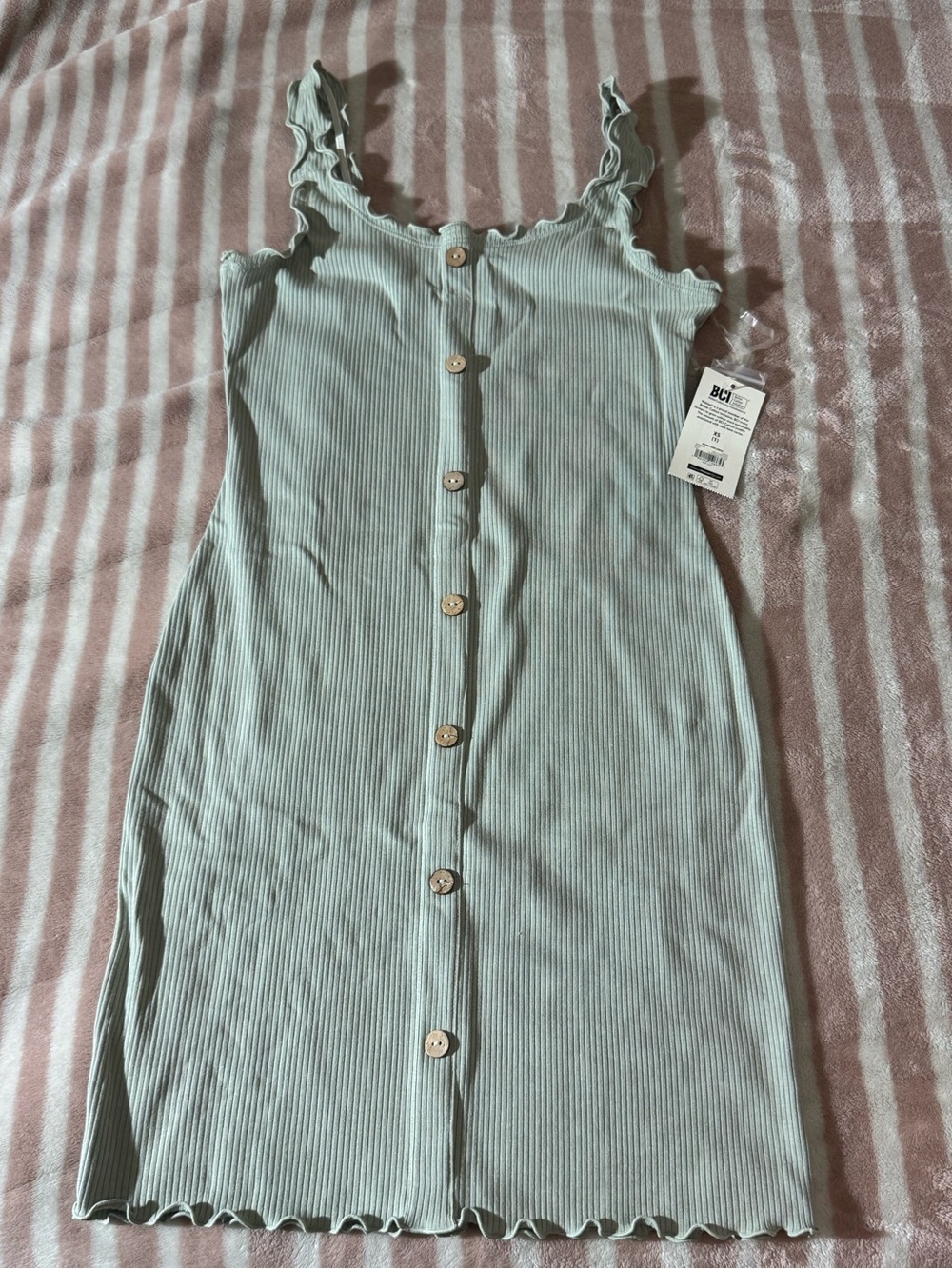 No Boundaries Ribbed Tank Dress in Sage
